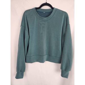 Lululemon Softstreme Perfectly Oversized Crop Crew Neck Sweatshirt Green Size 6